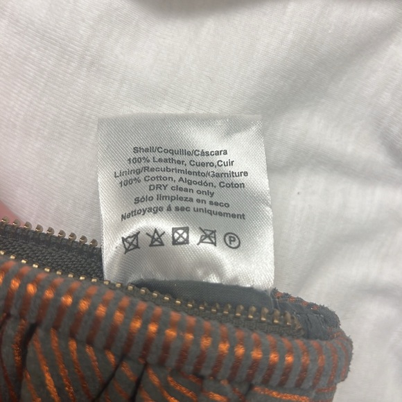 Brown and copper suede puff pouch cosmetic bag by Llani - Picture 7 of 10